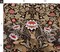 Rabbit Neutral Damask Red Floral Botanical Earth Tones Traditional Arts And Crafts Custom Printed Fabric by Spoonflower Various Fabrics by the Yard or Fat Quarter